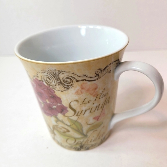 Deauville by Ambiance Floral Ceramic Beverage Cup 12oz - Picture 1 of 7